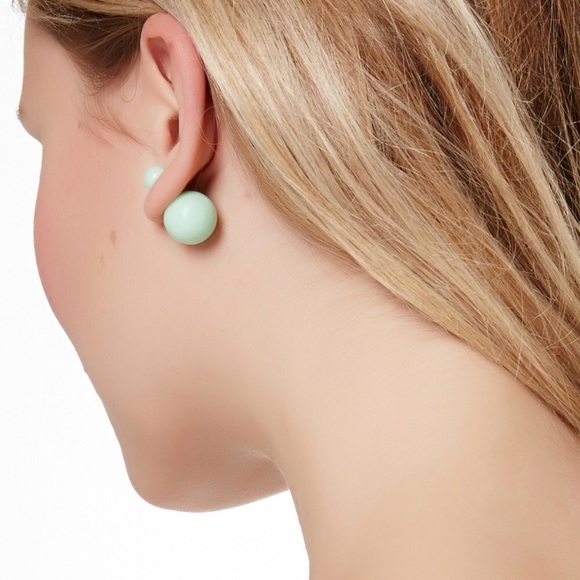 T&J Designs Mint Studded Pearl Earrings - Picture 2 of 5